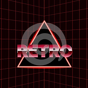 Future retro line background of the 80s. Vector futuristic synth retro wave illustration in 1980s posters style.