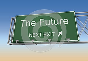 Future road sign 3d illustration