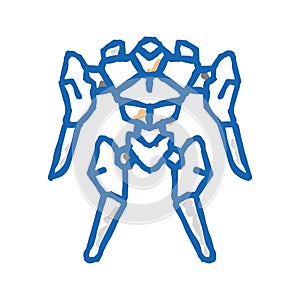 future robot icon doodle illustration