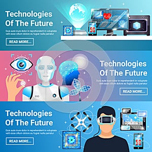 Future Technologies Banners Set