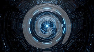 Future Technology Abstract Blue Energy Core Reactor