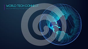 Future technology. Computer world connectivity structure analysis. Internet network and science, technology background
