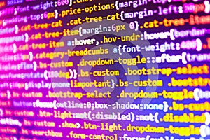 HTML markup language closeup