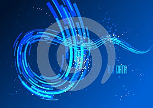 Future technology and science vector abstract background with 3D line elements in perspective, dynamic motion connection theme,