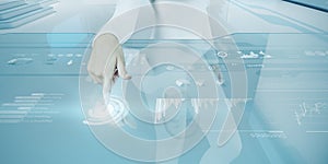 Future technology touchscreen interface.