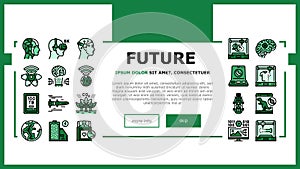 future techology digita modern landing header vector