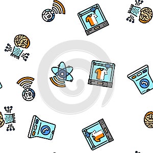 future techology digita modern vector seamless pattern