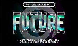 Future text. editable text effect premium vector