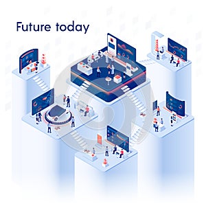 Future Today Banner. Multistory Exhibition Center