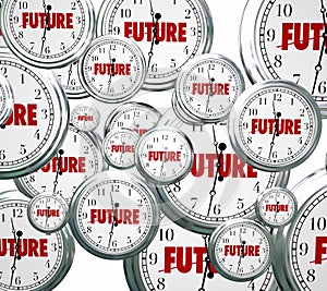 Future Word Clocks Moving Forward Tomorrow Next Progress