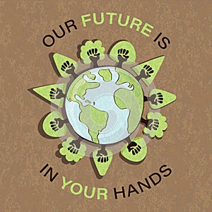 The future is in your hands card earth day event