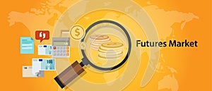 Futures market trading stock exchange concept