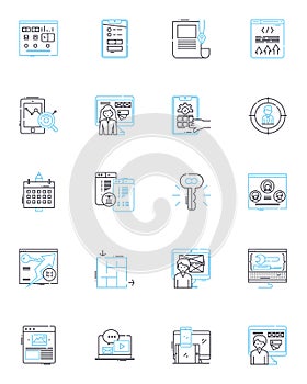 Futures trading linear icons set. Contracts, Futures, Derivatives, Commodities, Options, Hedging, Leverage line vector