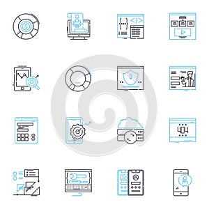 Futures trading linear icons set. Contracts, Futures, Derivatives, Commodities, Options, Hedging, Leverage line vector