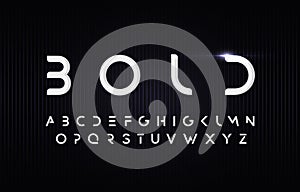 Futurism style bold alphabet. Vector typography