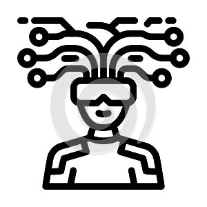 futurism tech enthusiast line icon vector illustration photo