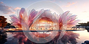 the futurist concept of a glass pavilion