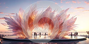 the futurist concept of a glass pavilion