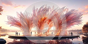 the futurist concept of a glass pavilion