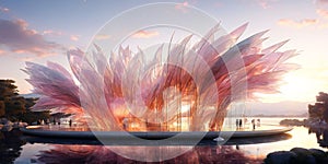 the futurist concept of a glass pavilion