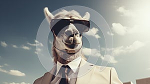 Futurist Llama In Business Suit: A Solarizing Master Of Verdadism And Kombuchapunk