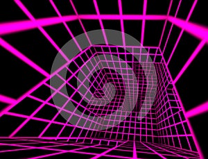 Futuristic 3d render tiled labyrinth interior