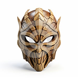 Futuristic 3d Wooden Dragon Mask For Superhero Cosplay