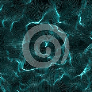 Futuristic Abstract Background. 3d Render Illustration. Warp surface. Distortion. Fabric. Space surface. sci-fi backdrop