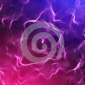 Futuristic Abstract Background. 3d Render Illustration. Warp surface. Distortion. Fabric. Space surface. sci-fi backdrop