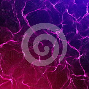 Futuristic Abstract Background. 3d Render Illustration. Warp surface. Distortion. Fabric. Space surface. sci-fi backdrop