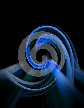 Futuristic abstract background with colors. Swirl effect with colored laser beams.