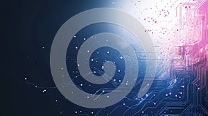 Futuristic Abstract Background with Data Transmission Pathway and Circuit Design Visual Elements