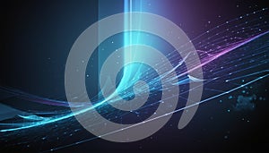 Futuristic abstract background with fading geometric patterns and glowing digital elements, computer technology