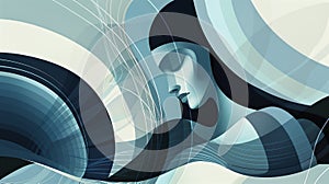 Futuristic abstract background with human head.