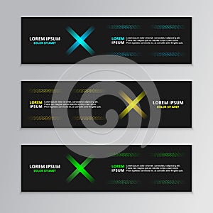 Futuristic abstract banner template for company corporate techno business template