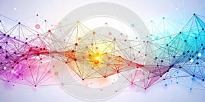 Futuristic Abstract Big Data Network Visualization Interconnected Geometric Mesh and Plexus for Modern Technology