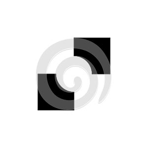 Futuristic abstract black and white sphere stroke vector logotype web icon.