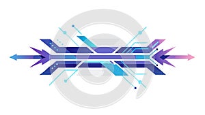 Futuristic Abstract Blue Tech Lines Data Flow, vector design Generative AI