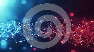 Futuristic Abstract Connection with Interlinked Nodes in a High-Tech Network Design for Innovation