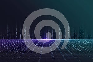 Futuristic Abstract Data Visualization Glowing Light Dark Gradient Background - High-Tech Digital