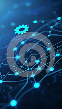 Futuristic Abstract Design with Dark Blue Hexagonal Background