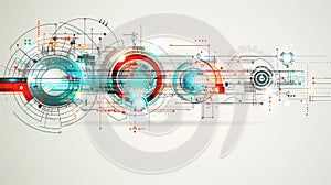 Futuristic Tech Interface with Abstract Geometric Elements