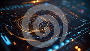 Futuristic Abstract Digital Network Data Flow Background Image View