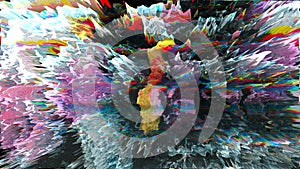 Futuristic abstract geometry background with glitch effect. Crypto art. Animated Digital art. Looped motion graphic