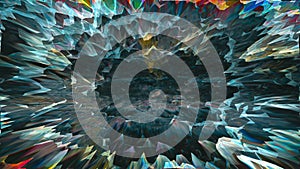 Futuristic abstract geometry background with glitch effect. Crypto art. Animated Digital art. Looped motion graphic