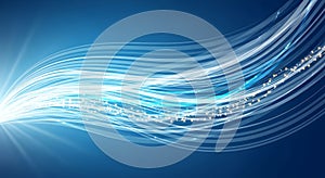 Dynamic digital fiber optic blue background design