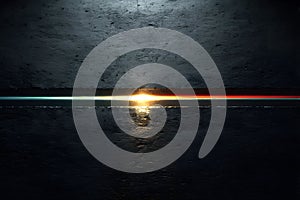 Futuristic Abstract Light Beam on Dark Metallic Surface for Modern Design Generative AI