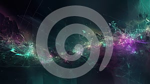 Futuristic abstract network of glowing digital connections and flowing data streams in cyberspace