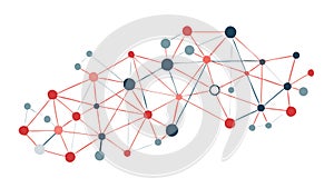 Futuristic Abstract Network Pattern, Interconnected Nodes and Data Flow Grid. vector design Generative AI