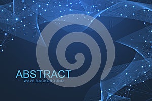 Futuristic abstract vector background blockchain technology. Peer to peer network business concept. Global